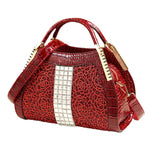 Load image into Gallery viewer, Luxury Fashion Diamond Women Handbags Crocodile Pattern Leather Lace Bag Female Shoulder Messenger Bag Portable Dumpling Bags
