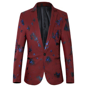 Mens Luxury Floral Printed Suit Blazer Homme Night Club Stage Wedding 2020 Single Breasted Jacket Ternos Masculino Luxo 5XL 6XL