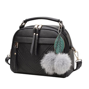Designer Leather Women Fashion Tassel Messenger Bags With Ball Bolsa Shoulder Bags