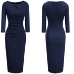 Load image into Gallery viewer, Solid Color Elegant Work Office Dresses Business Formal Party Bodycon Sheath Women Dress
