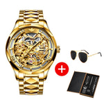Load image into Gallery viewer, OUPINKE Men Mechanical Wristwatch Skeleton Automatic Watch Top Brand Sapphire Waterproof Watch
