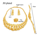 Load image into Gallery viewer, HGM 24K gold color jewelry sets for women bridal  luxury necklace earrings bracelet ring set Indian African wedding ornament gifts
