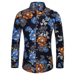 Load image into Gallery viewer, HGM men long-sleeved shirt fashion rose plant flower printed shirt
