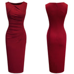 Load image into Gallery viewer, Solid Color Elegant Work Office Dresses Business Formal Party Bodycon Sheath Women Dress

