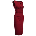 Load image into Gallery viewer, Solid Color Elegant Work Office Dresses Business Formal Party Bodycon Sheath Women Dress
