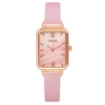 Load image into Gallery viewer, Women Watches Fashion Square Ladies Quartz Watch Bracelet Set Green Dial Simple Rose Gold Mesh Luxury Women Watches
