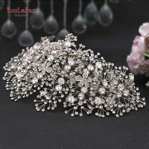 HGM Silver Diamonds Bridal Crown Wedding Hair Accessories Bridal Headwear Rhinestone Headband for Women Headpiece