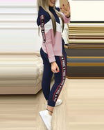 Cargar imagen en el visor de la galería, Fashion Tracksuit 2 Piece Set Autumn Winter Zipper Jacket + Long Pants Sports Suit Female Sweatshirt Sportswear Suit For Woman
