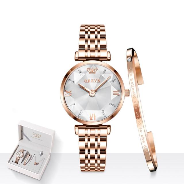 Women Luxury Jewel Quartz Watch Waterproof Stainless Steel Strap Watch Fashion Date Clock