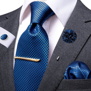 Hi-Tie Business Brown Striped Tie For Men Black Silk Men's Tie Clip Gift For Men Luxury Necktie Hanky Cufflinks Set Formal Dress