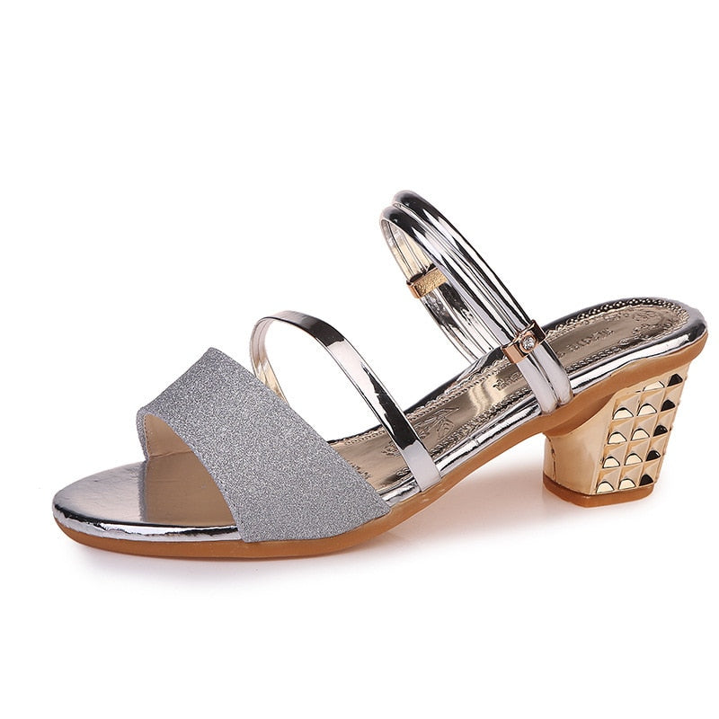 Gold Women Pumps Sandals Open Toe High Heels Low Block Heel Shoes Gladiator Ankle Strap High Gladiator Women Sandals