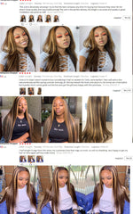 Load image into Gallery viewer, HGM Preplucked Human Hair Lace Front Wig Highlight Straight 180% 13x6 Lace Frontal Wigs Curly Lace Frontal Wigs Swiss Lace

