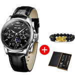 Load image into Gallery viewer, OUPINKE Men Mechanical Watch Luxury Automatic Watch Leather Sapphire Waterproof Sports Moon Phase Wristwatch Montre homme
