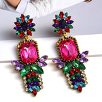 Load image into Gallery viewer, High-Quality Metal Colorful Crystal Long Drop Earrings Fashion Rhinestones Jewelry Accessories For Women Wholesale
