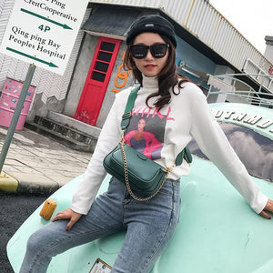 Fashion chains women shoulder bags designer wide strap messenger leather crossbodyl purse 3 bag set