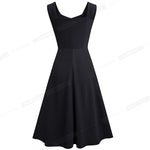 Load image into Gallery viewer, New Solid Color Retro Sun Dresses Party Flare Swing Women Dress
