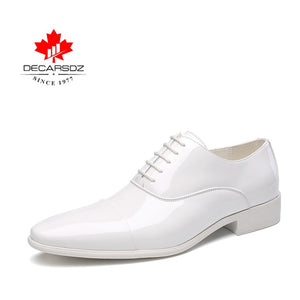 Fashion Patent Leather Dress Shoes Men Spring & Autumn Brand Business Office Wedding Footwear