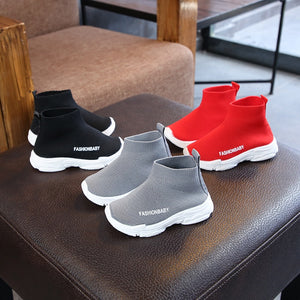 HGM Kids Sneakers Children Casual Shoes Slip-on Breathable Kids Socks Shoes Non-slip Snow Boots Boys Girls Sport Shoes