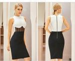 Load image into Gallery viewer, HGM Tank Bodycon Club Bandage Dress Women Sexy Sleeveless Black Lace Midi Celebrity Evening Runway Party Dress
