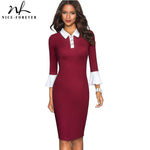 Load image into Gallery viewer, Vintage Contrast Color Patchwork Elegant Dresses Business Office Bodycon Slim Women Dress
