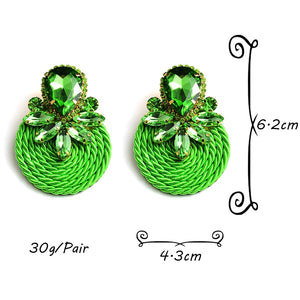 HGM Colorful Crystal Handmade Round Earrings High-Quality Statement Fashion Rhinestone Jewelry Accessories For Women