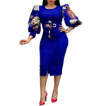 Load image into Gallery viewer, Africa Clothing Long Sleeve Dress African Dresses For Women Sexy O-Neck Perspective Slim Dress Office Lady Party
