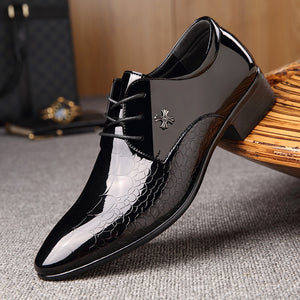Italian oxford shoes for men luxury patent leather wedding shoes pointed toe dress shoes classic derbies