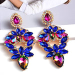 Load image into Gallery viewer, HGM Long Metal Colorful Crystal Drop Earrings High-Quality Fashion Rhinestones Jewelry Accessories For Women
