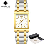Load image into Gallery viewer, Gold Watch Men Square Mens Watches Top Brand Luxury Golden Quartz Stainless Steel Waterproof Wrist Watch
