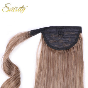 Straight Wrap Around Clip Ponytail Hair Extension Heat Resistant Synthetic Pony Tail