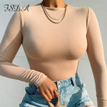 Load image into Gallery viewer, Long Sleeve Knitted Skinny Bodysuit Women Solid Square Collar Casual Body Top Jumpsuit
