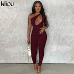 Load image into Gallery viewer, One shoulder Sexy Cut Out Rompers Womens Jumpsuit solid Backless Active Wear Skinny Slim Jumpsuits
