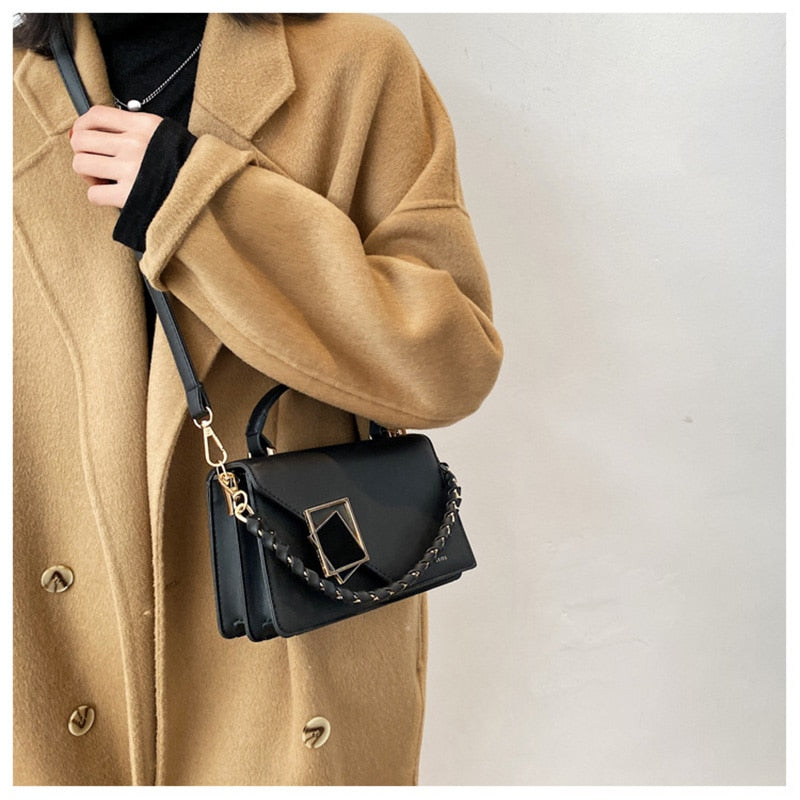 Chain Women Handbags Pu Leather Designer Shoulder Crossbody Bag and Purses Fashion Brand Women's Messenger Hand Bag