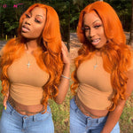 Load image into Gallery viewer, Ginger Lace Front Wig Brazilian Body Wave Wig Colored Human Hair Wigs 13x4 Lace Front Human Hair Wigs 180 Density
