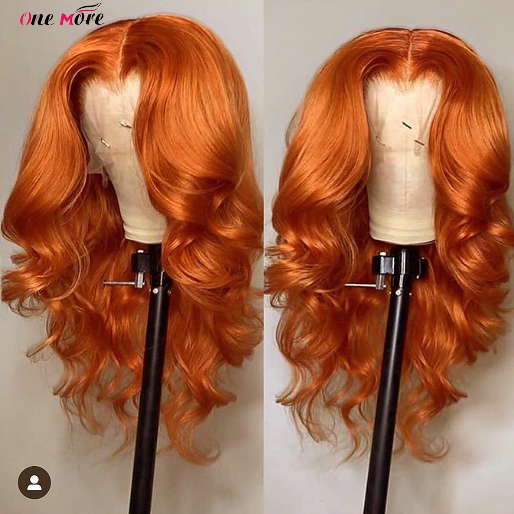 Ginger Lace Front Wig Brazilian Body Wave Wig Colored Human Hair Wigs 13x4 Lace Front Human Hair Wigs 180 Density