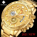 Load image into Gallery viewer, Top Brand Luxury Gold Stainless Steel Quartz Watch Men Waterproof Sport Chronograph Relogio Masculino
