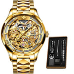 Load image into Gallery viewer, OUPINKE  Luxury Men Mechanical Wristwatch Automatic Watch Men Skeleton Tungsten steel Sapphire Watch

