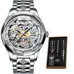 Load image into Gallery viewer, OUPINKE  Luxury Men Mechanical Wristwatch Automatic Watch Men Skeleton Tungsten steel Sapphire Watch
