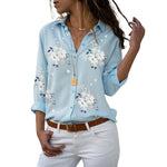 Load image into Gallery viewer, Long Sleeve Women Blouses Turn-down Collar Blouse Shirt Casual Tops Elegant Work Wear
