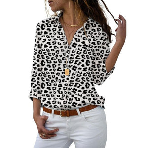 Long Sleeve Women Blouses Turn-down Collar Blouse Shirt Casual Tops Elegant Work Wear