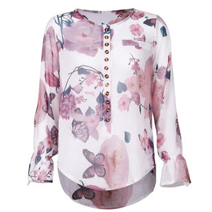 Long Sleeve Women Blouses Turn-down Collar Blouse Shirt Casual Tops Elegant Work Wear