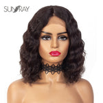 Load image into Gallery viewer, HGM Short Loose Wave Lace Part Human Human Hair Pre Plucked for Women Natural Brizillian Human Hair Wig
