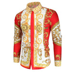 Load image into Gallery viewer, Luxury Royal Shirt Men Casual Slim Fit Long Sleeve Men Paisley Print Shirt Camisa Social Masculina Manga Longa Prom Party Shirt
