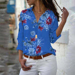 Load image into Gallery viewer, Long Sleeve Women Blouses Turn-down Collar Blouse Shirt Casual Tops Elegant Work Wear
