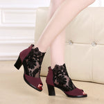 Load image into Gallery viewer, Summer mesh Peep Toe sandals sexy heels women shoes  gauze mujer
