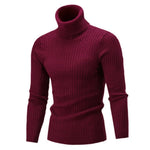 Load image into Gallery viewer, Casual Men Winter Solid Color Turtle Neck Long Sleeve Twist Knitted Slim Sweater
