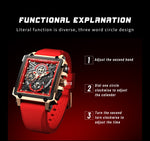 Load image into Gallery viewer, Top Brand Luxury Waterproof Quartz Square Wrist Watches for Men Date Sports Silicone Clock
