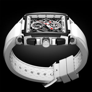 Top Brand Luxury Waterproof Quartz Square Wrist Watches for Men Date Sports Silicone Clock