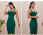 Load image into Gallery viewer, New Bandage Dress Women Sexy Sleeveless Spaghetti Strap Red Club Celebrity Evening Party Dress Vestidos
