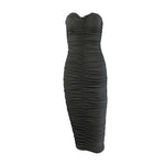 Load image into Gallery viewer, Neon Green Tube Dress Women Ruched Long Bandage Dress Sexy Strapless Bodycon Tie Dye Party Vestidos
